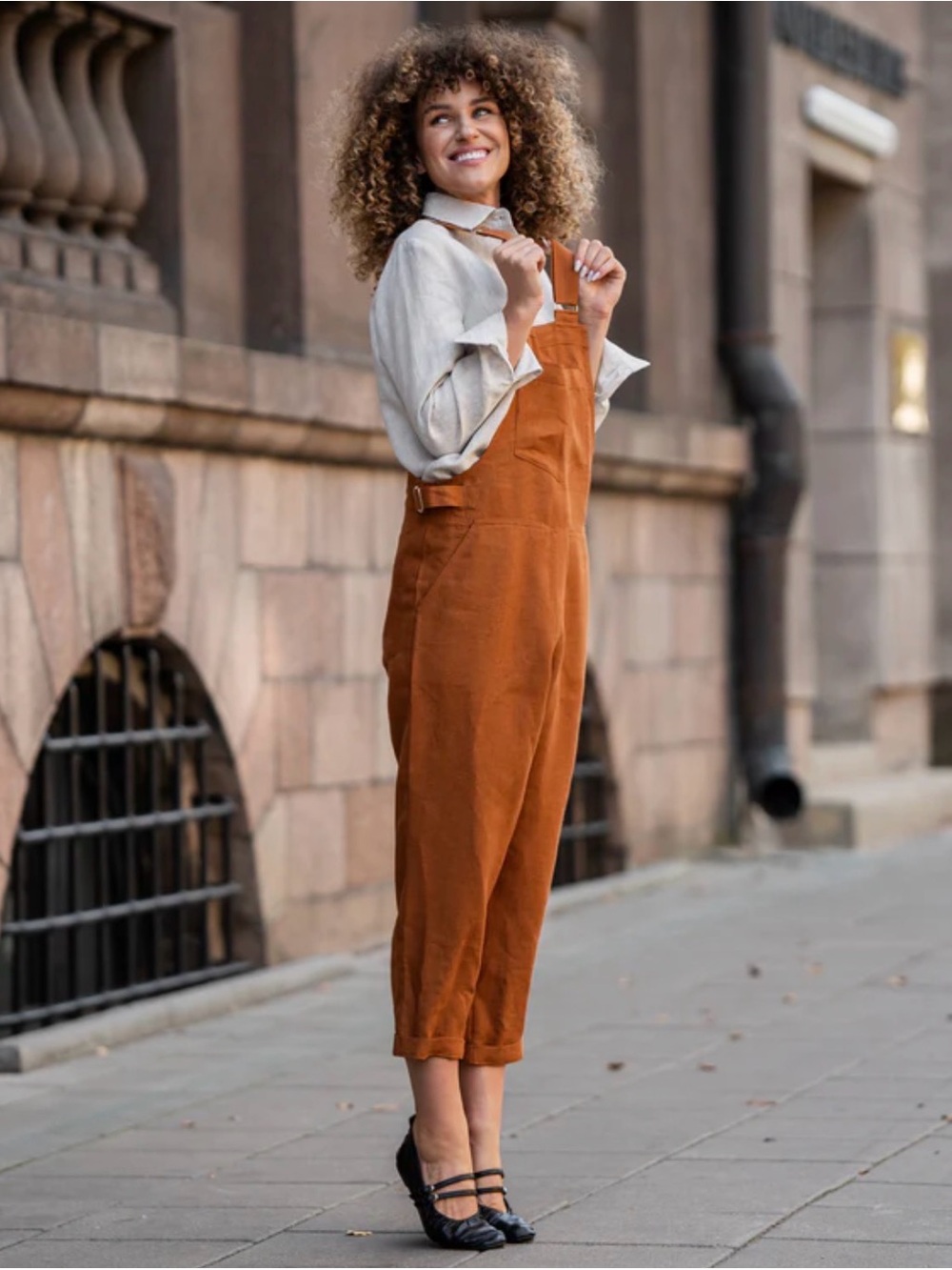 Menique Linen Pinafore Jumpsuit Nicci Size XS